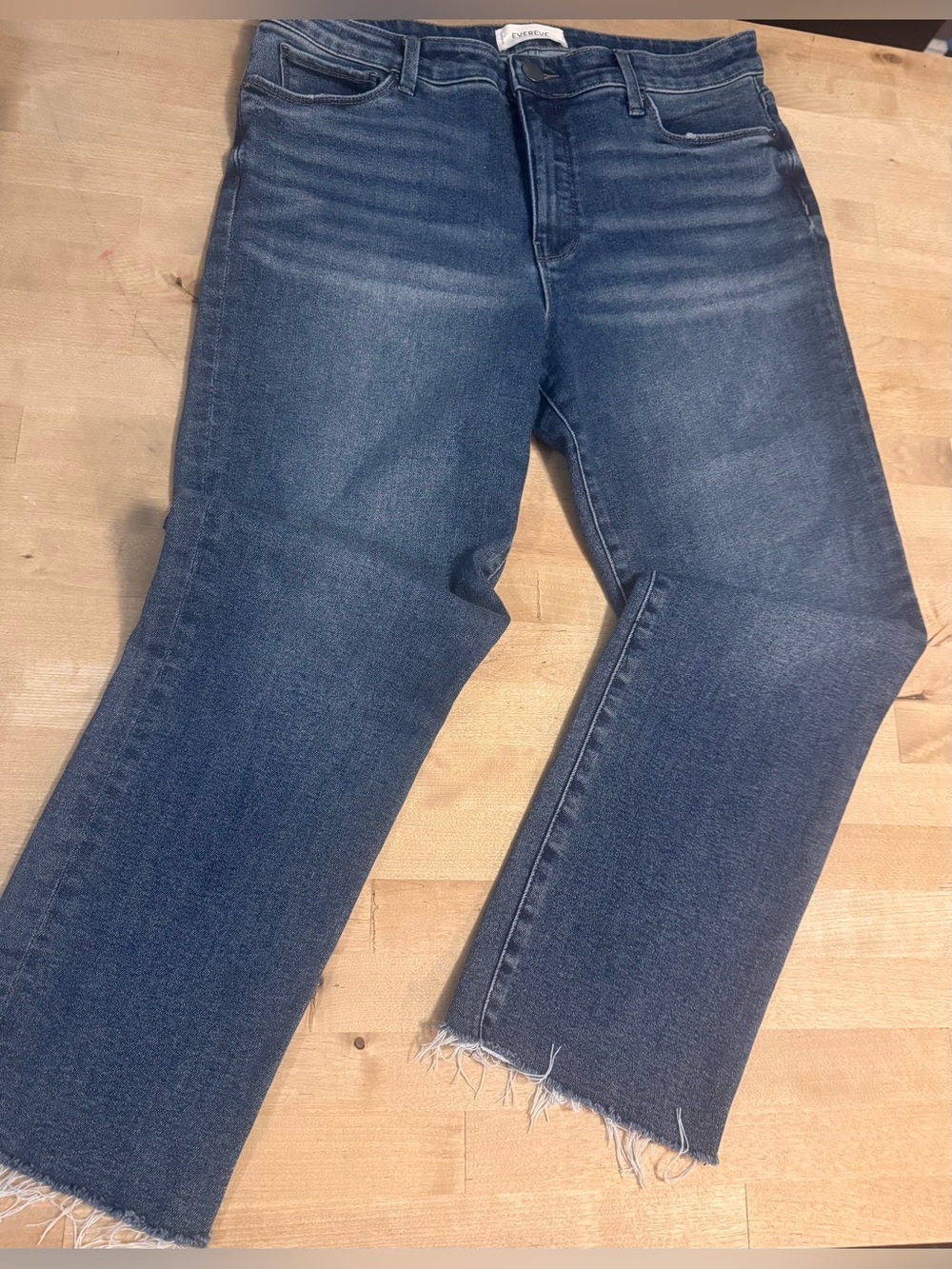 Evereve the Ever Straight cropped High-Rise Straight Leg Jeans raw hem - Picture 4 of 11